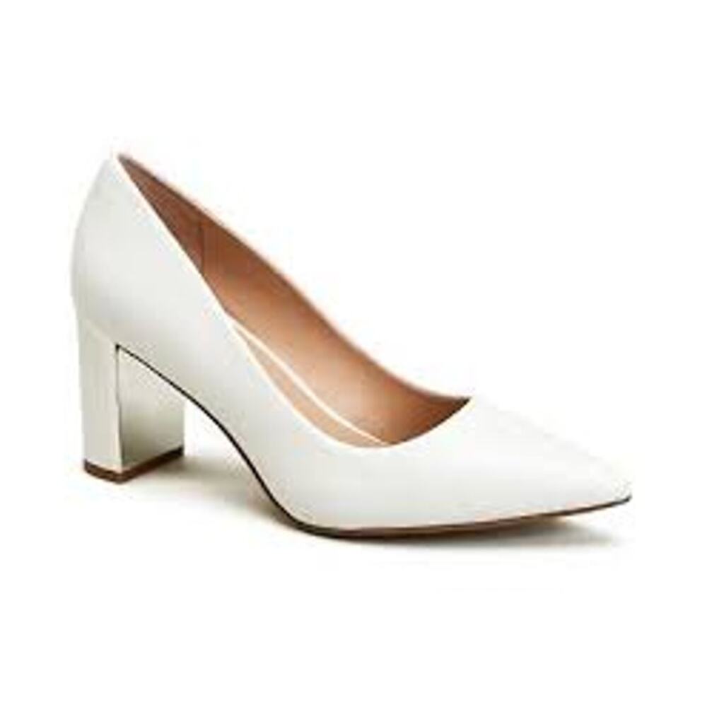Alfani Women's Cushioned Comfort Jensonn Pointed Toe Block Heel, White Size 9.5M